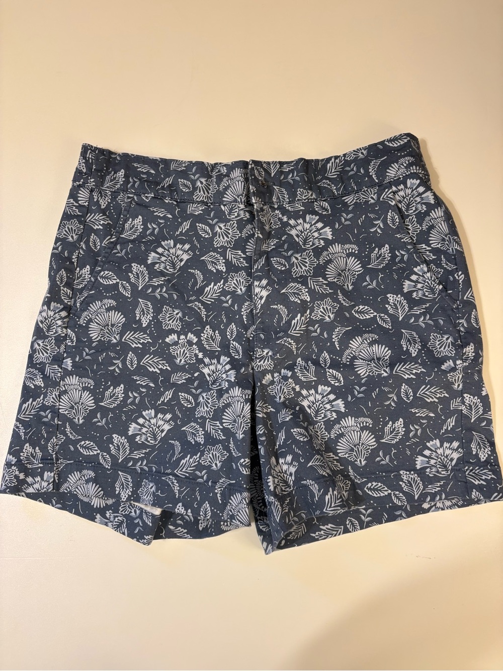 Jachs Navy Blue Floral Bermuda Shorts
